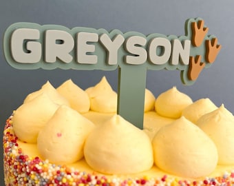 Personalised Dinosaur Cake Topper | Personalised Cake Topper | Keepsake Cake Topper | Dinosaur Birthday Theme | Custom Dinosaur Cake Topper