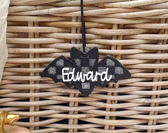 Personalized Halloween Basket Tag: Bat Decoration Boo Basket Kids Halloween Personalised Halloween Tag Trick or Treat Kids Halloween Gift