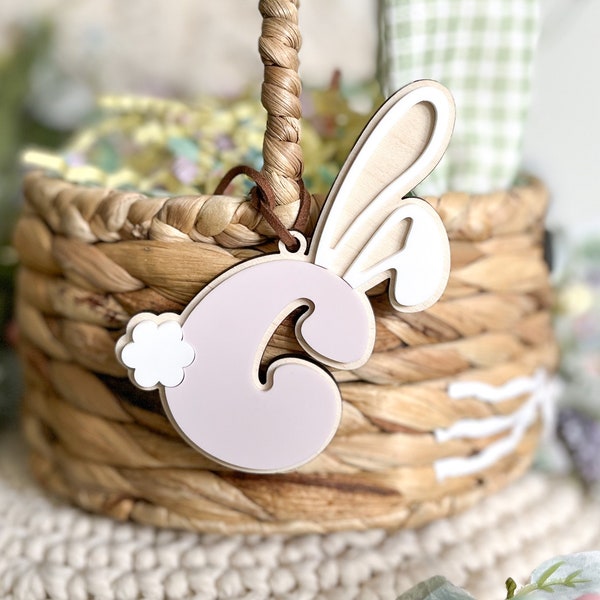 Personalised Letter Easter Tag | Easter Basket Tag | Name Tag | Easter Bunny | Easter Decoration | Monogram