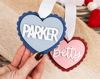 Scalloped Heart Valentines Basket Tag