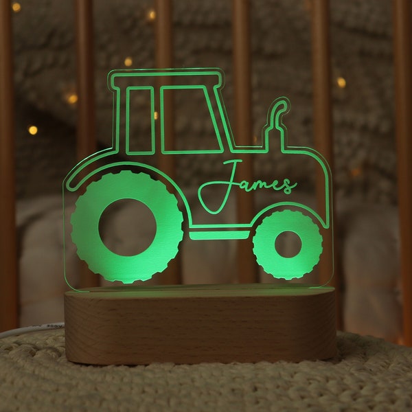 Veilleuse personnalisée pour tracteur | Décoration de chambre d'enfant | Lumière RVB | Cadeau pour enfants | Veilleuse | Veilleuse pour enfants | Lampe pour pelle | Lampe pour tracteur