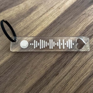 Spotify Code Key Chain | Couples Spotify Key Ring | Spotify Code Key Ring | Couples Gift | Music Spotify Keyring | Heart Key Ring