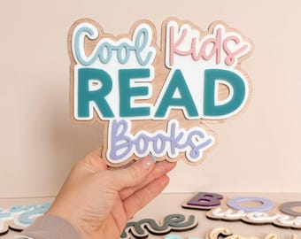 Story Corner Decor | Cool Kids Read Books | Book Corner | Kids Reading Corner Decor | Library Decor | Wall Sign | Kids Reading Accessories