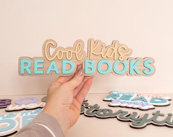 Story Corner Decor | Cool Kids Read Books | Book Corner | Kids Reading Corner Decor | Library Decor | Wall Sign | Kids Reading Accessories