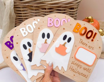 Ghost Boo Countdown Board: Ghost Pumpkin Board Kids Halloween Board Boo Basket
