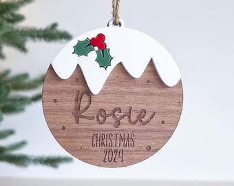 Personalised Christmas Pudding Bauble Ornament | Christmas Pudding Ornament | Christmas Pudding Bauble | Personalised Name Bauble