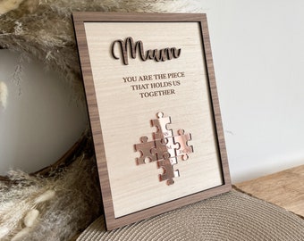 Mothers Day Jigsaw Plaque | Personalised Mothers Day Gift | For Mum | Wooden Plaque | Birthday Gift