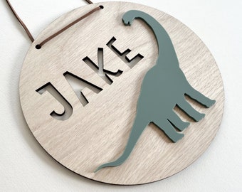 Dinosaur 3D Nursery Name Sign | Personalised Children's Bedroom Door Sign | Dinosaur Name Door Sign | Name Door Sign | Childs Door Sign