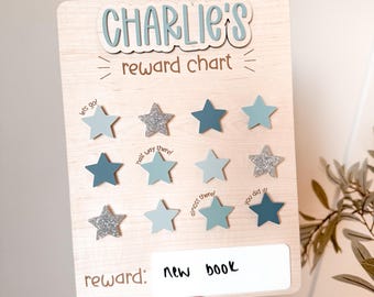 Personalised Wooden Reward Chart | Star Chart for Kids | Chore Chart for Children