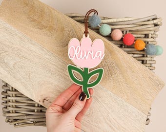 Personalised Flower Name Easter Tag | Easter Basket Tag | Name Tag | Easter Bunny | Easter Decoration | Easter Flower | Easter Gift