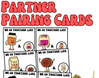 Tarjetas de emparejamiento de socios para aulas / Tarjetas de socios de estudiantes / Herramienta de gestión