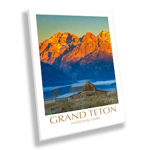 John Moulton Barn Poster,Grand Teton,als Poster oder Leinwand Leinwand, Western Wand Kunst,Klein,Medium,Groß,für Wohnheim,Wohnheim,Büro