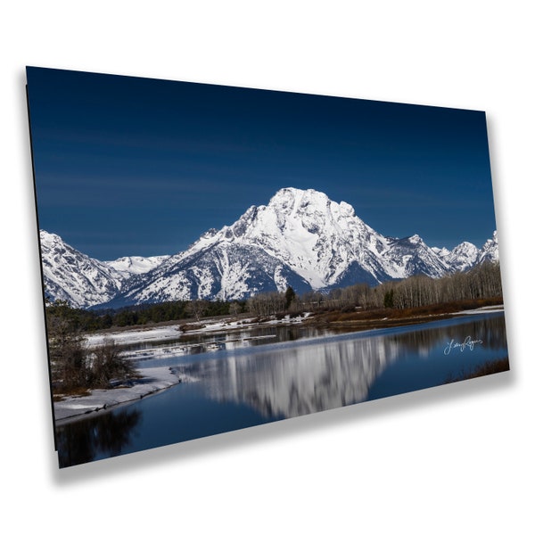 Breathtaking Oxbow Bend in Snow, Grand Teton National Park, Western Wall Art, for home or office, Paper, Canvas, Metal, and Acrylic options