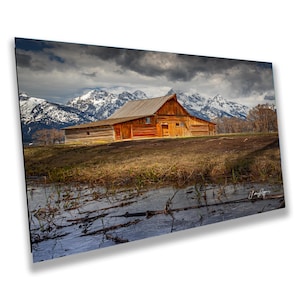 T.A. Moulton Barn, Grand Teton National Park, Mormon Row, Western Barn Wall Art für Zuhause oder im Büro, Papier, Leinwand, Metall und Acryl