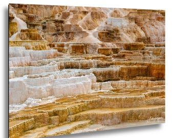 Yellowstone Mammoth Hot Springs Photo Print | Travertine Terrace Wall Art |  Geothermal Landscape Photography | National Park Decor (1HYY)