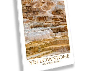 Yellowstone National Park Poster: Mammoth HotSprings Travertine Terrace Art