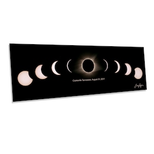 Decorazione da parete Eclissi solare totale con brillamenti solari, agosto 2017, Cookeville, Tennessee, per la casa o l'ufficio, opzioni carta, tela, metallo e acrilico