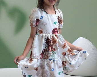 Twirl Dress Girls PDF Sewing Pattern| + FREE Bonus Tank Top Pattern - Use Your Fabric Scraps! |Twirling Tiered Dress |Girls Toddler Baby|