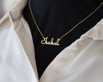 14K Gold Filled Name Necklace, Custom Name Necklace, Silver Name Necklace, Christmas Gift, 925 Sterling Silver, Personalized Name Necklaces