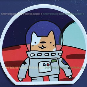 Astronaut Weltraum Katze Aufkleber