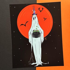 Halloween Party Ghost Art | Gothic Home Decor | Trick or Treat Art | Dark Art Print | Spooky Wall Art | Horror Home Decor | Gothic Ghost