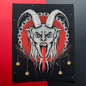 Krampus Spooky Christmas Gothic Art Print