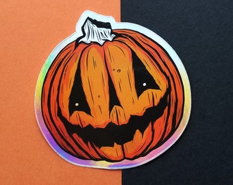 Halloween Jack O Lantern Sticker: Spooky Halloween Decal, Gothic Decor