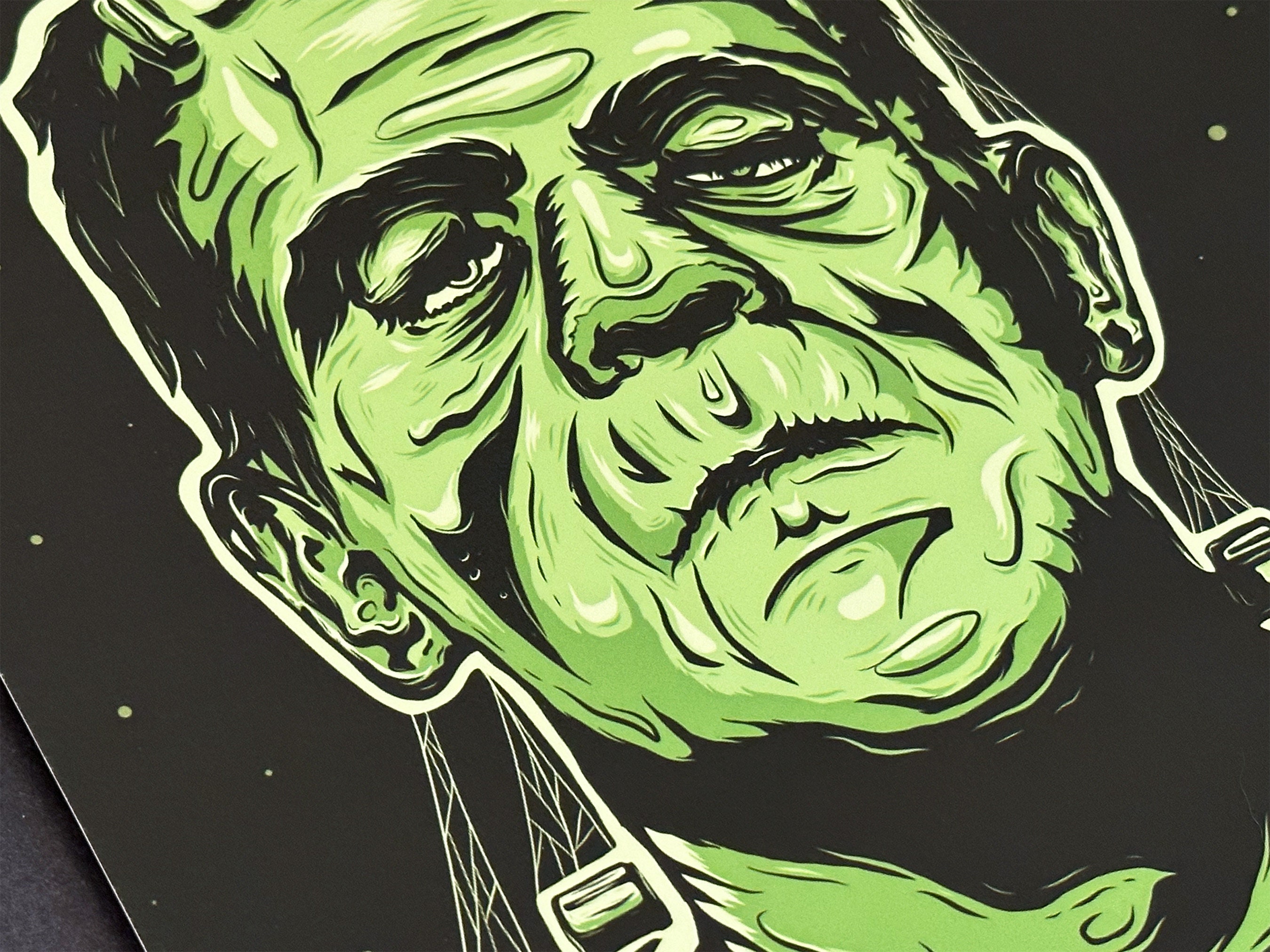 Frankenstein Monster Art Print | Horror Artwork | Gothic Home Decor ...