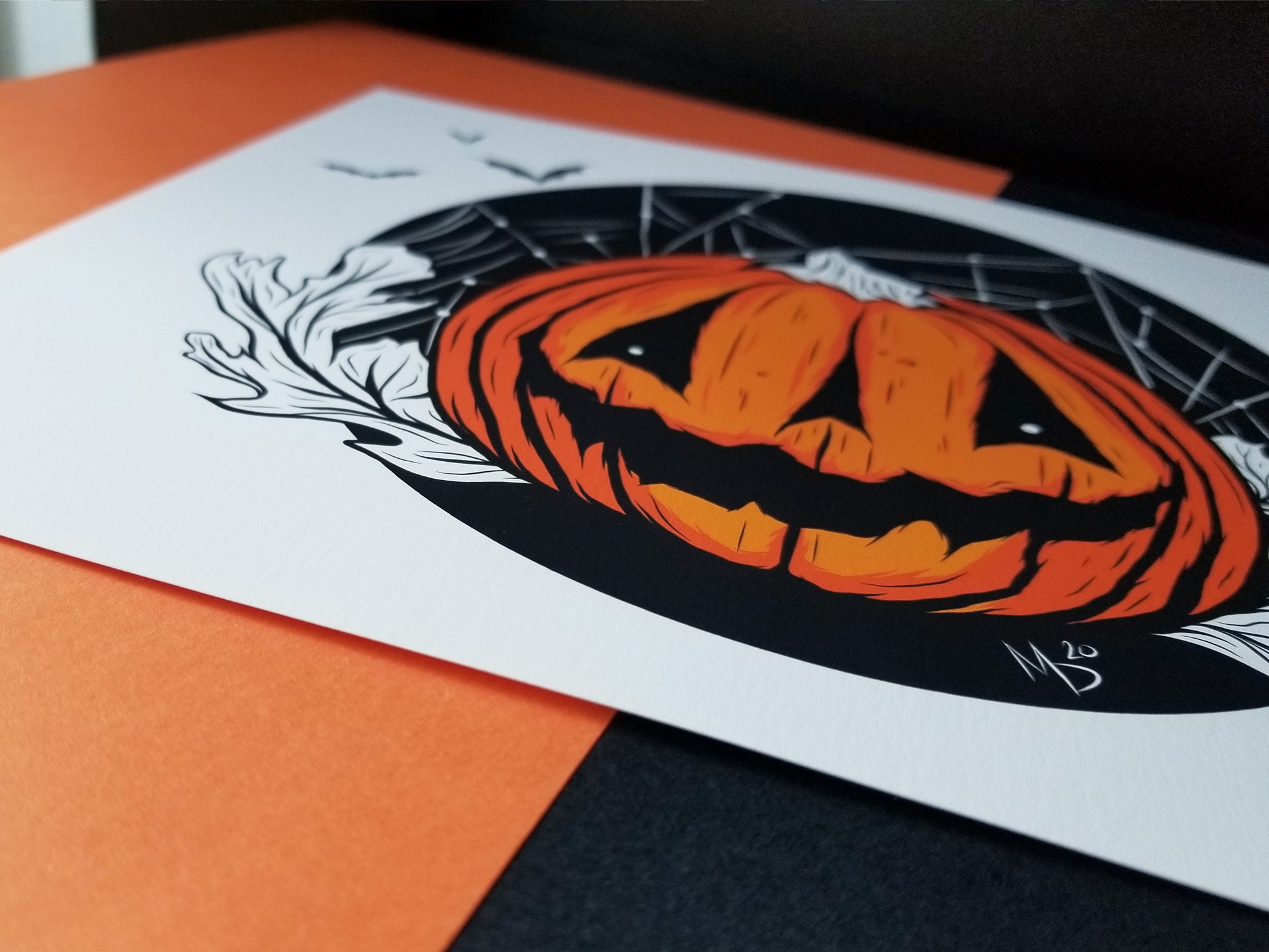 Jack O' Lantern Halloween Art Print: Spooky Season Dark Decor - Etsy