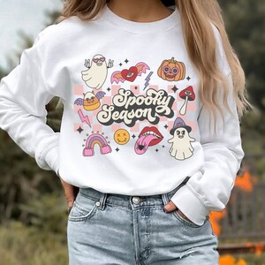 Spooky Season Sweatshirt, Retro Halloween Sweatshirt, Hippie Halloween Sweatshirt, Vintage Halloween Sweatshirt, Cute Halloween Sweatshirt