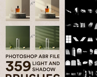 ライト＆シャドウブラシ：359種類のABR Photoshop Procreateブラシ（デジタルダウンロード）