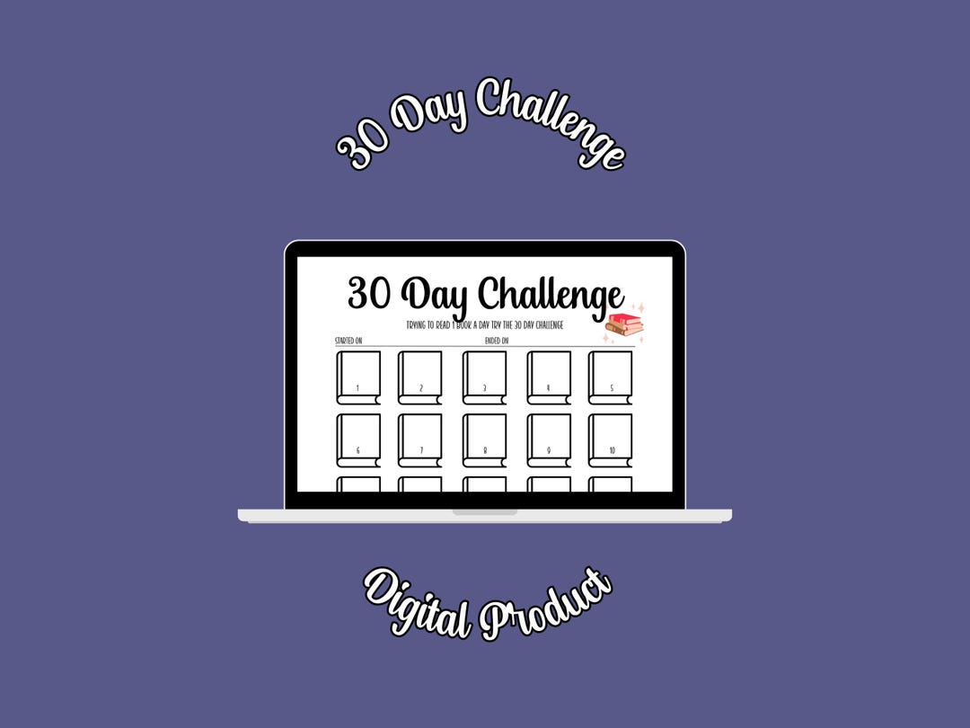 30 Book Challenge Tracker (digital Download) - Etsy