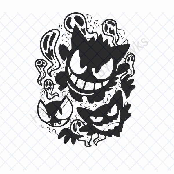 Pokemon Gengar Evolution SVG, Gengar SVG, Pokemon SVG, Digital svg File,  Pokémon Fan Art - Instant Download   Gengar, Haunter, Gastly