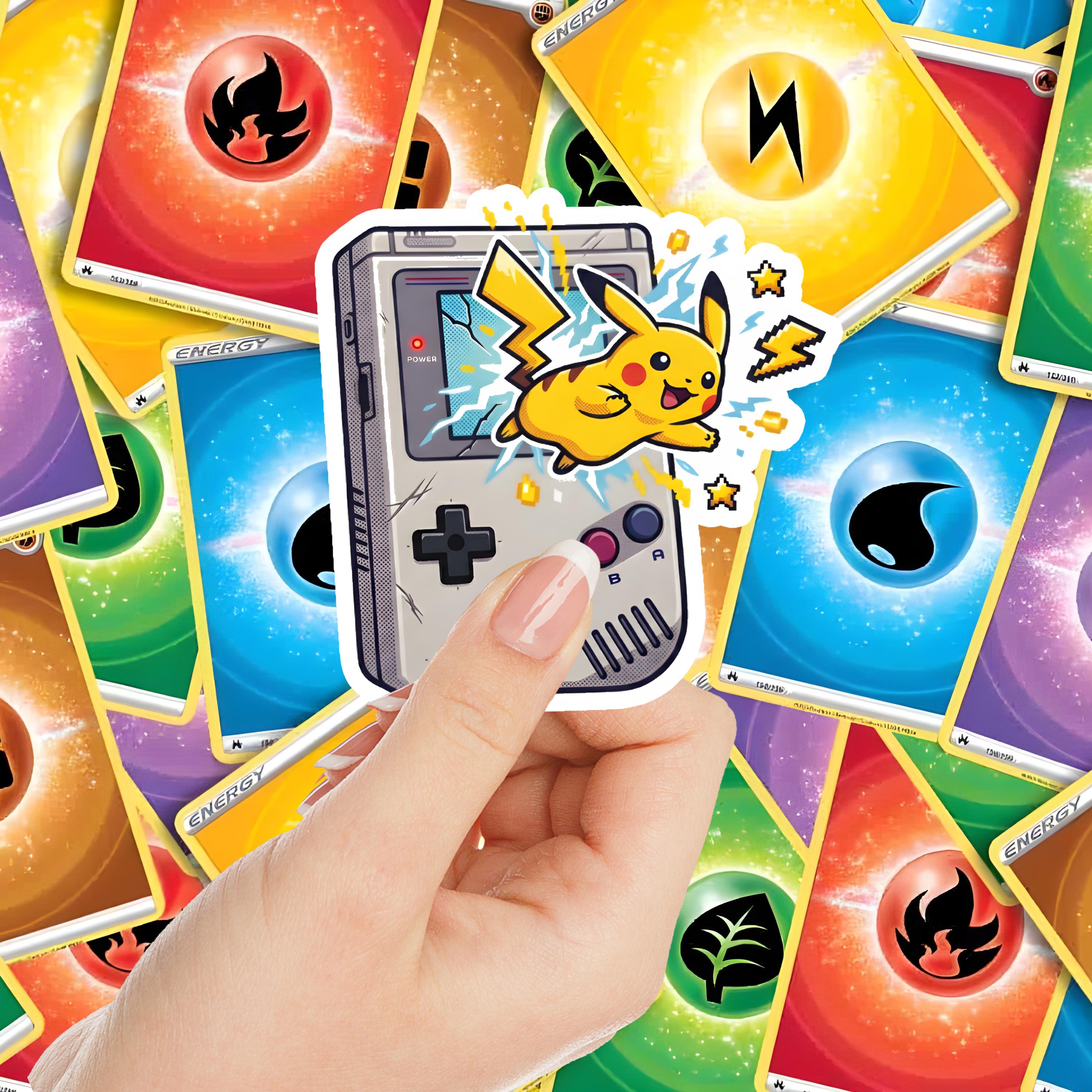 Pikachu Gameboy Color Rear Sticker Retro Gameboy Pokémon Stickers, Water Resistant Vinyl Decal, Pikachu ...