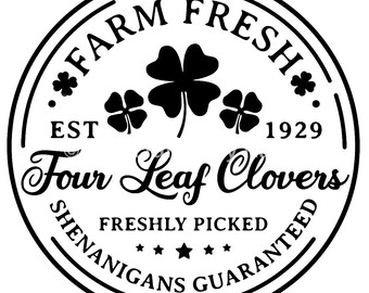 Saint Patrick's Day Four Leaf Clover SVG PNG, Car Decal (Digital Download)