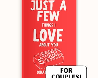 Just A Few Things I Love About You (Okay, A Lot) VIRAL Gift What I Love About You Fill-In-The-Blank Gift for Anniversary Birthday Couples