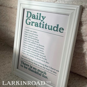 Gratitude Poster, Mental Health Poster, Self Care Wall Art, Therapy Office Decor, Affirmation Poster, Green Retro Poster, Dorm Room Decor