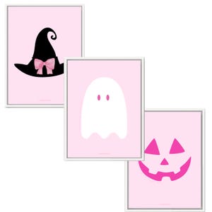 LARKINROAD Afirmación positiva 3 carteles 12x16 Sin marco Decoración de Halloween rosa Decoración de habitación coqueta Decoración del hogar de Halloween Decoraciones de Halloween