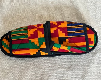 African design slippers - unisex Orange