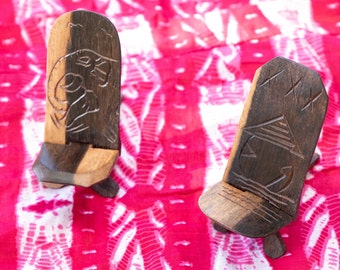 Mini Hand Carved Wooden African Chair