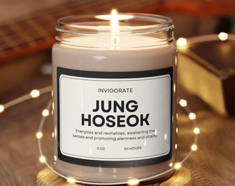 Jung Hoseok Soy Candle Invigorate, vela temática de Bts, regalo de mamá del ejército de Bts, regalo de Kpop para fan de Bts, Jin RM Suga Jhope Jimin, V Jungkook, Bangtan