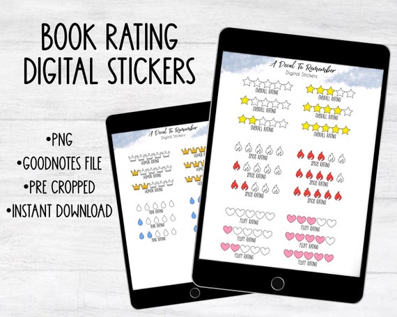 Book Journal, Book Rating, Spicy Rating stickers
