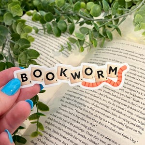 Bookworm Waterproof Sticker | Water Bottle Sticker | Kindle Sticker | Bookish Decal