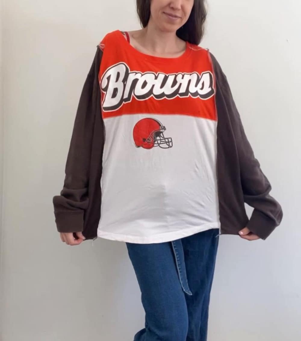 Nfl Cleveland Browns Long Sleeve Shirt | Browns Shirt, Apparel | Game Day, Football Shirt | Waffleknit- Custom Nfl Merch, Handmade Clothing Modernteehub