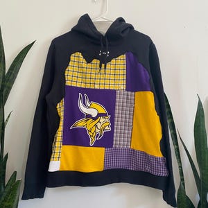 NFL Minnesota Vikings Sweatshirt Hoodie, unisex sweatshirt, patchwork, Minnesota Vikings apparel, game day outfit, Vikings gift | streetwear