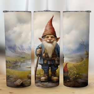 Gnome Tumbler Wrap, Pixie, 20 oz Tumbler Sublimation Design, Straight & Tapered, PNG Files, Digital Download