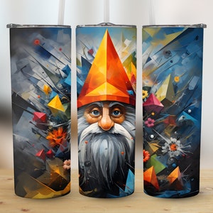 Gnome Tumbler Wrap, Dwarf Elf, 20 oz Tumbler Sublimation Design, Straight & Tapered, PNG Files, Digital Download