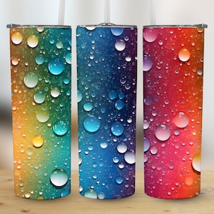 Rainbow Tumbler Wrap | Rainbow Tumbler PNG | 20 oz Seamless Skinny Sublimation Design | Straight & Tapered | Digital Download