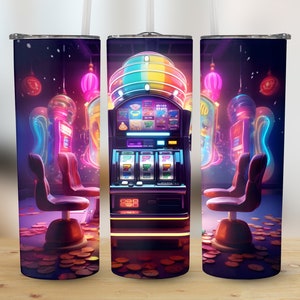 Casino Tumbler Wrap | Casino Tumbler PNG | Slots Tumbler Design | 20 oz Las Vegas Jackpot Sublimation Design | Digital Download