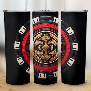 Texas Holdem Tumbler Wrap | Poker Tumbler PNG | Poker Chip Tumbler Design | 20 oz Las Vegas Sublimation Design | Digital Download